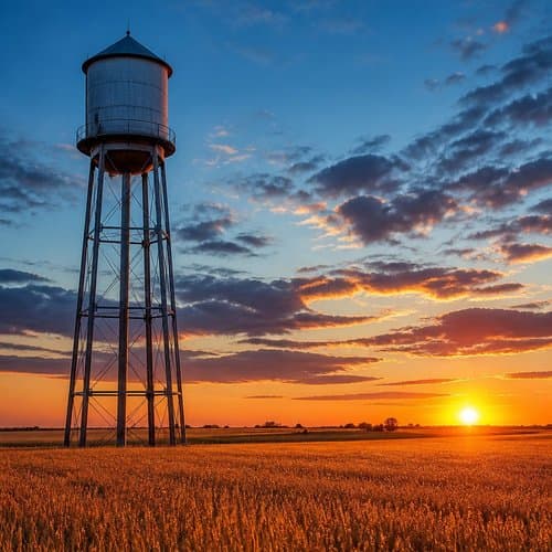 Water Tower Skyline by Psalmix